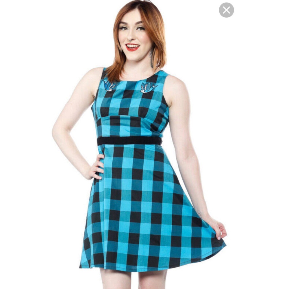 Sourpuss clothing blue plaid dress